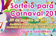 Anote na agenda: sorteio para reservas durante o Carnaval!