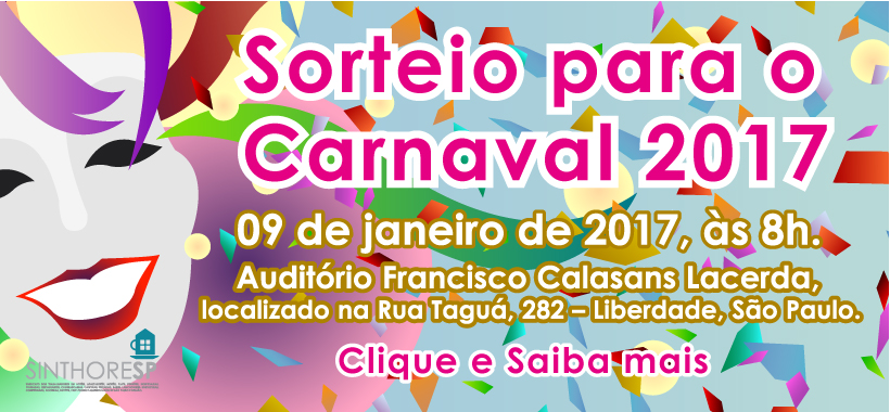 Anote na agenda: sorteio para reservas durante o Carnaval!