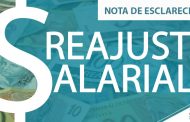 NOTA DE ESCLARECIMENTO:  Reajuste Salarial