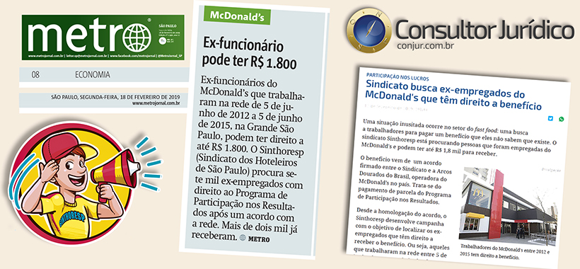 Conjur e Metro repercutem acordo de PPR com McDonald’s