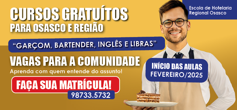 Regional de Osasco tem cursos gratuitos para a comunidade. Aulas começam em fevereiro