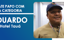 No Hotel Tauá, Eduardo descobre benefícios do Sinthoresp e destaca a importância do sindicato