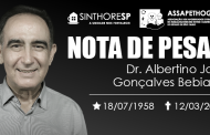 Nota de pesar - Dr. Albertino José Gonçalves Bebiano - Presidente da Assapethogasp