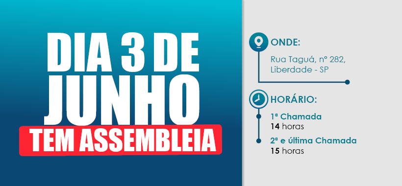 Sinthoresp convoca categoria para Assembleia Geral Extraordinária no dia 3 de Junho
