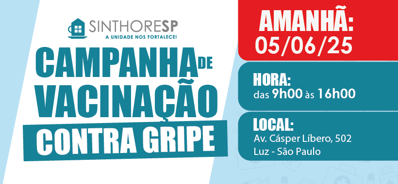 Atenção: vacinação contra a gripe será realizada amanhã, dia 5, no Centro de Atendimento Cásper Líbero