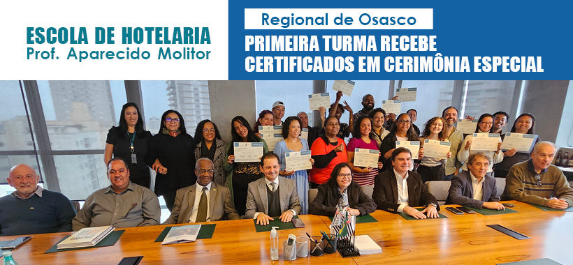 Primeira turma da Escola de Hotelaria em Osasco recebe certificados em cerimônia especial