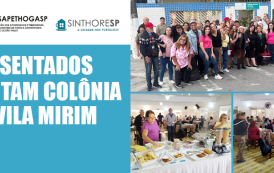 Visita à Colônia de Férias Vila Mirim celebra aposentados da categoria