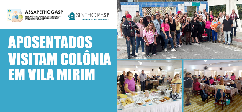 Visita à Colônia de Férias Vila Mirim celebra aposentados da categoria