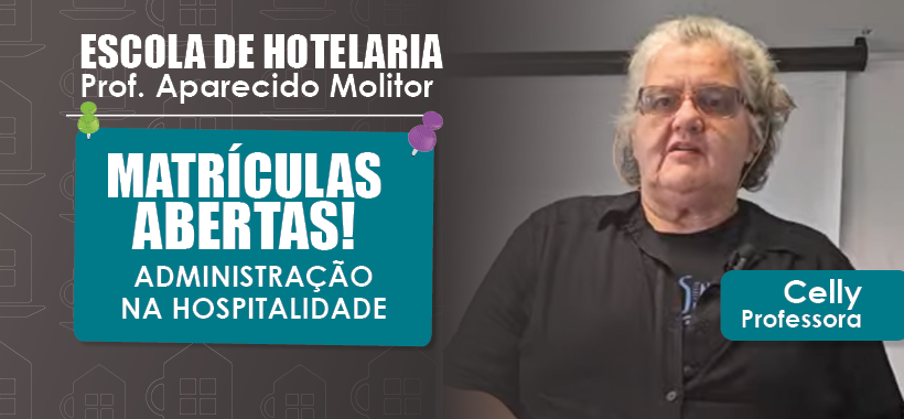 Matrículas abertas para o segundo semestre de 2025 na Escola de Hotelaria