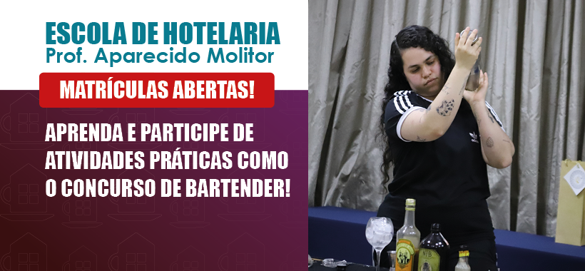Matrículas Abertas! Aprenda e participe de atividades práticas como o Concurso de Bartender!