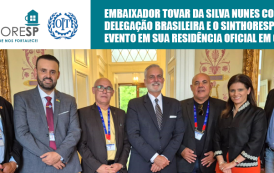 Embaixador Tovar da Silva Nunes convida delegação brasileira e o Sinthoresp para evento em sua residência oficial em Genebra