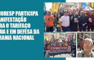 Sinthoresp participa de manifestação contra o tarifaço dos EUA e em defesa da soberania nacional
