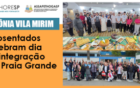 Aposentados celebram dia de integração e alegria na Colônia Vila Mirim, em Praia Grande