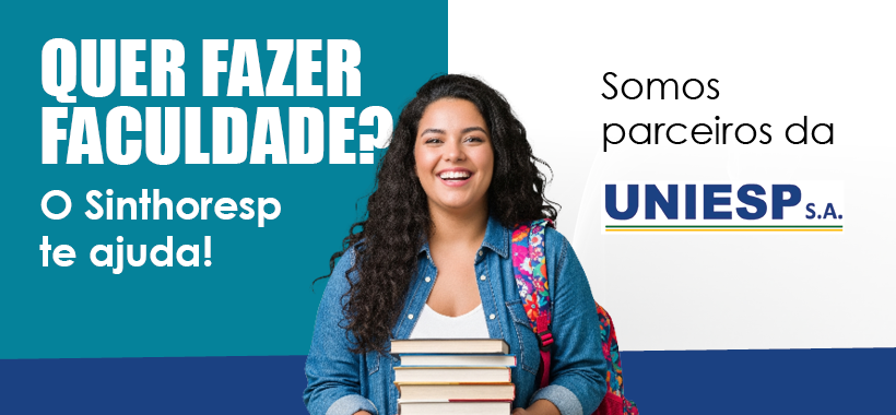 UNIESP tem desconto para associados e trabalhadores representados pelo Sinthoresp