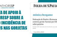 Nota de apoio à FHORESP sobre a não incidência de ICMS nas gorjetas