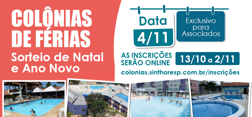 Sorteio das Colônias de Férias para Natal e Ano Novo