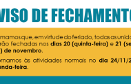 Feriado de 20 de Novembro: unidades do Sinthoresp estarão fechadas na quinta e sexta-feira