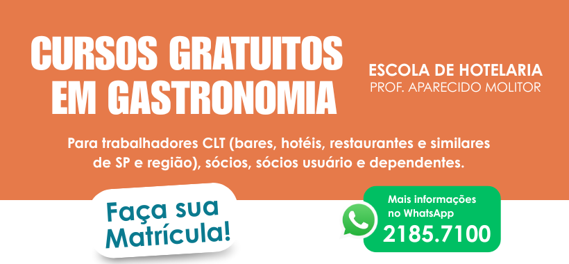 Escola Sinthoresp abre novas turmas de Gastronomia