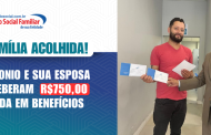 Antônio e esposa recebem Auxílio Natalidade e Farmácia do BSF na Regional Osasco