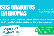 Matrículas abertas para cursos de Idiomas na Escola de Hotelaria
