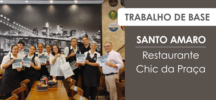 Trabalho de base do Sinthoresp e entrega de calendário 2026 em Santo Amaro