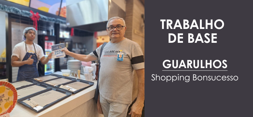 Guarulhos: Sinthoresp visita trabalhadores do Shopping Bonsucesso em ação de base