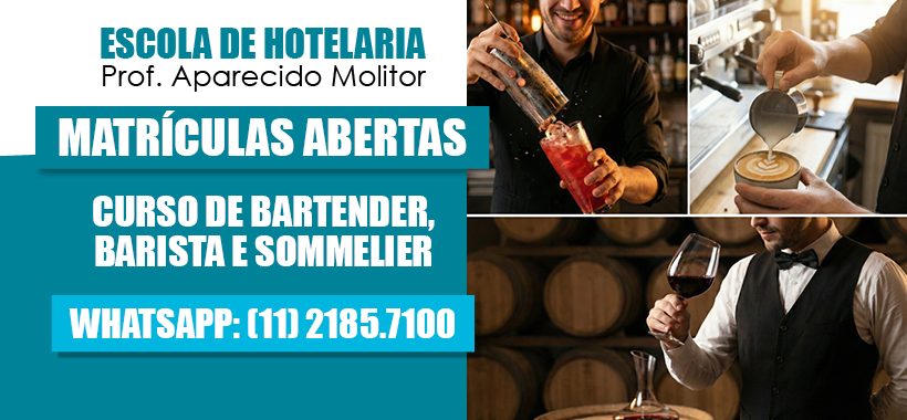 Escola Sinthoresp abre matrículas para Barista, Bartender e Sommelier com foco em bebidas e rotina de A&B