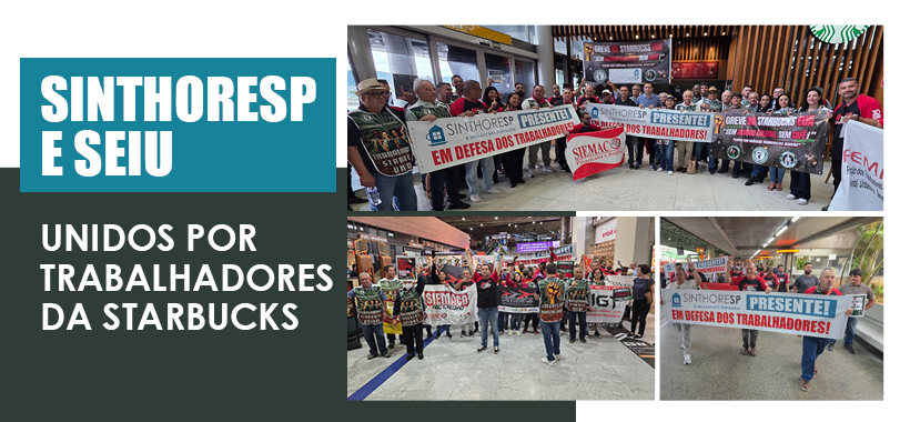 Sinthoresp integra mobilização internacional em 14 países durante a “Rebelião dos Copos Vermelhos”; vice-presidente Rubens Fernandes reafirma apoio à causa