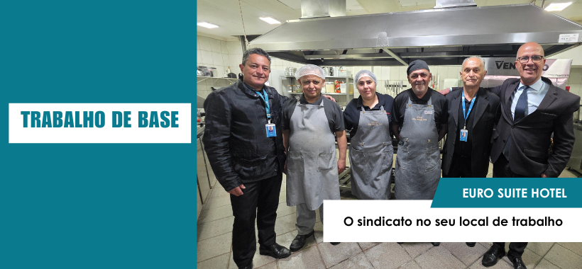 Sinthoresp na Base: visita ao Euro Suite Hotel orienta trabalhadores e registra demandas